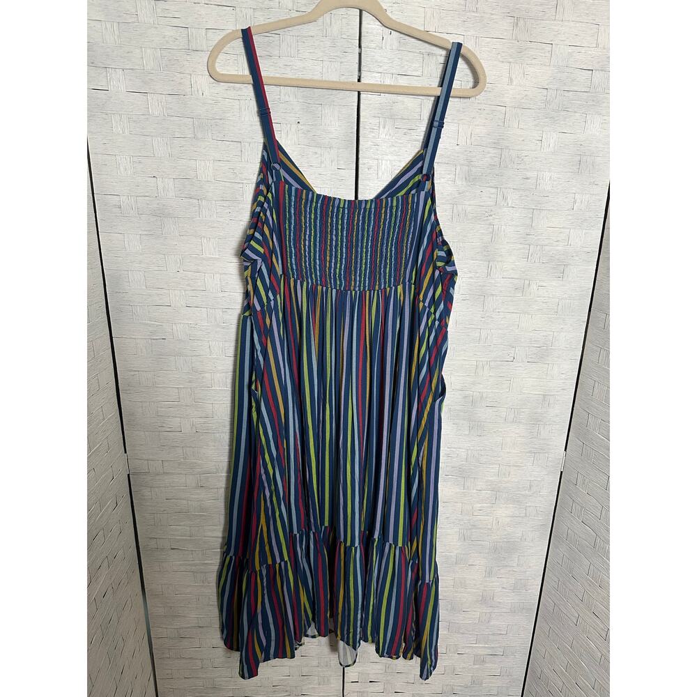 Torrid Womens Dress spaghetti strap pockets striped button front plus size - Picture 4 of 14